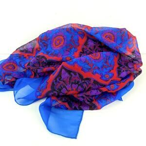 Saks Fifth Avenue Echo Silk Scarf 34" Square